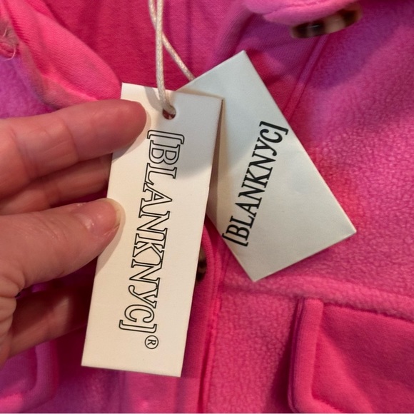 NWT Blank NYC Pink Fleece Shacket, Large, Winter Comfy Barbiecore Throw On - Picture 6 of 12